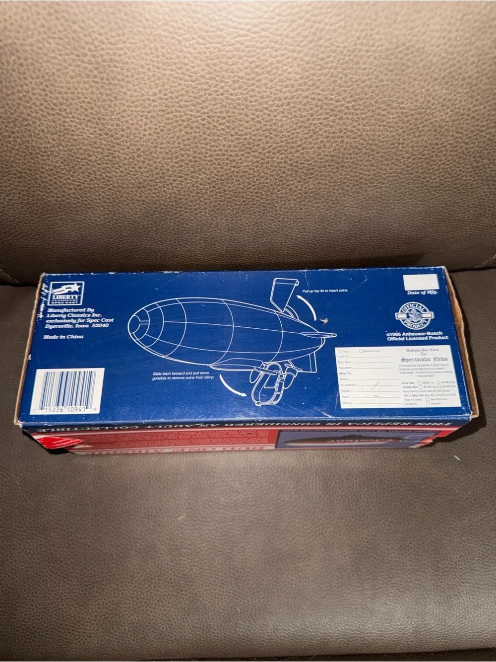 Budweiser Red and White Collectible Airship Bank